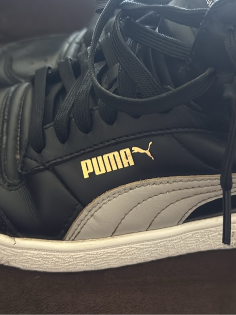 Puma Leather Black High-Top Sneakers